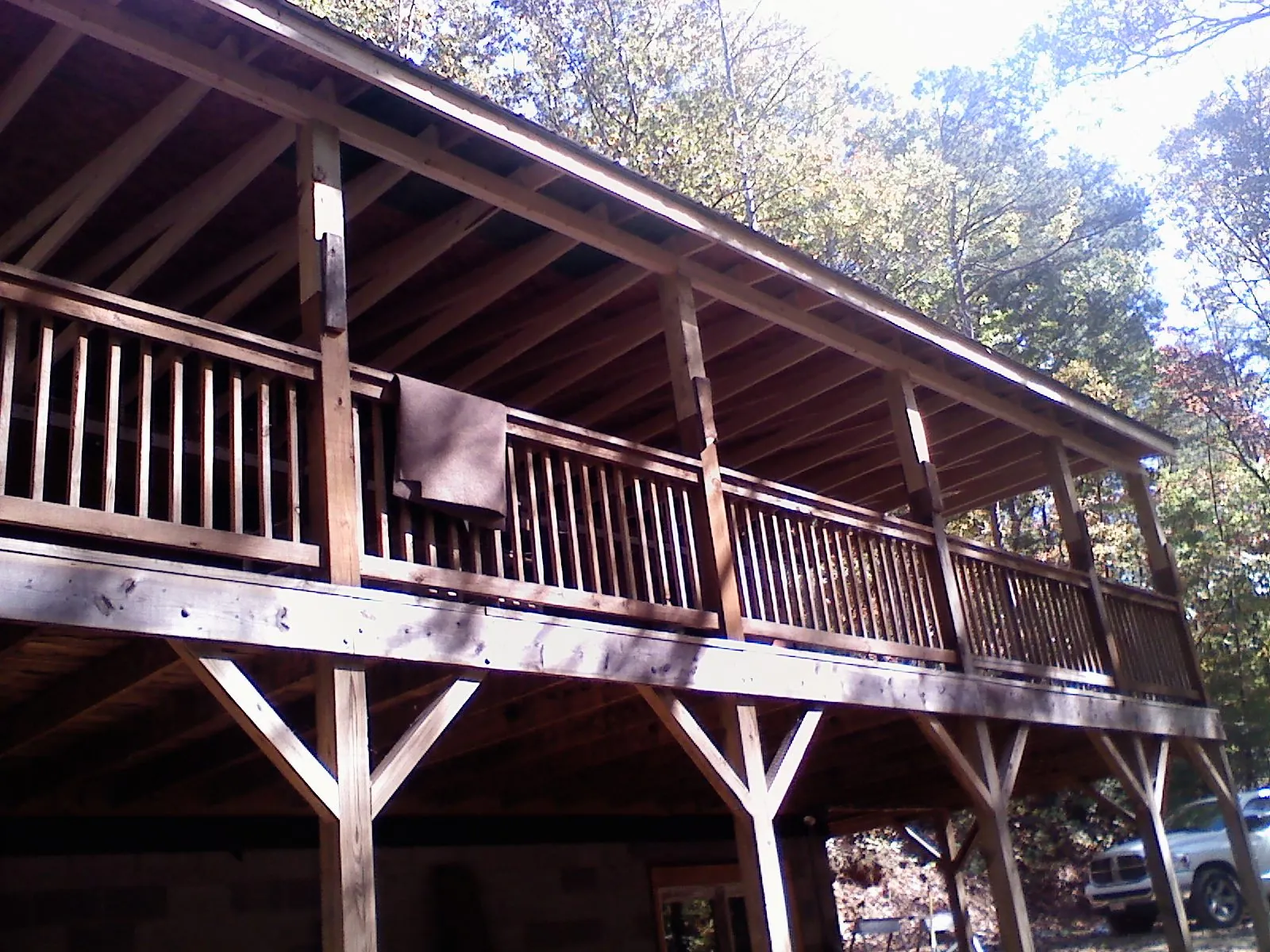 Timber framing under a new elevated porch and deck — Roof Leak Repair in Ellenville by Roofing Brothers